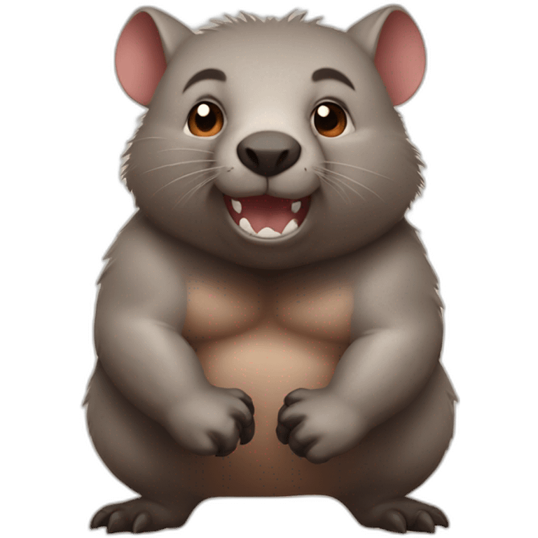 wombat with muscles biceps emoji