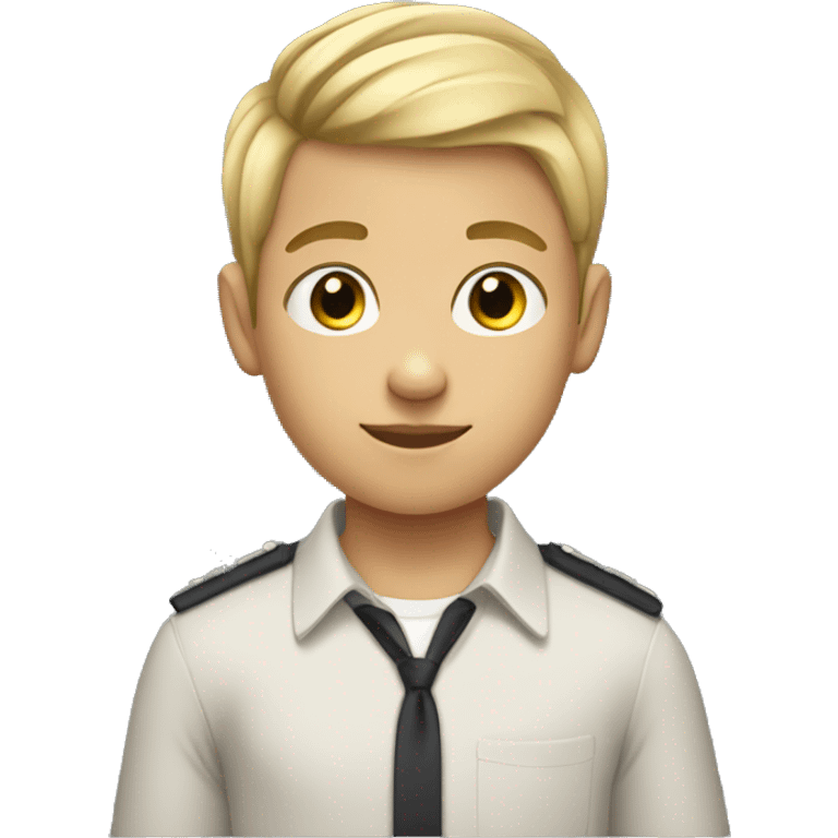 11 year old boy with kinda short hair with blond middle part  emoji