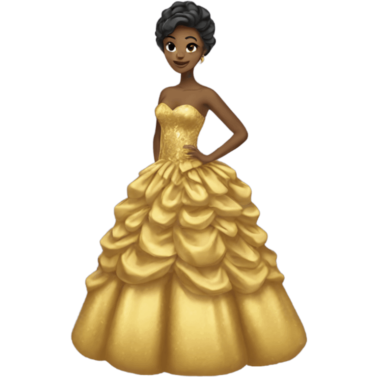 gold ball gown emoji