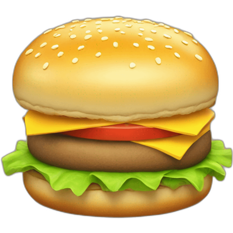 cartoon hamburger 3d, no cheese emoji