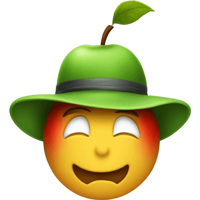 Apple wearing hat emoji