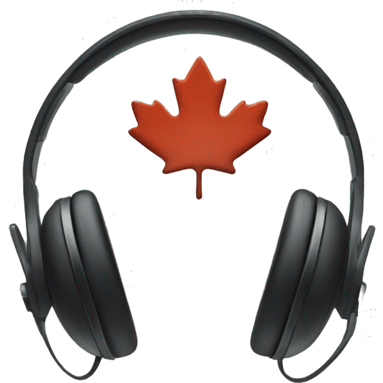 Headset with maple leaf in the middle emoji