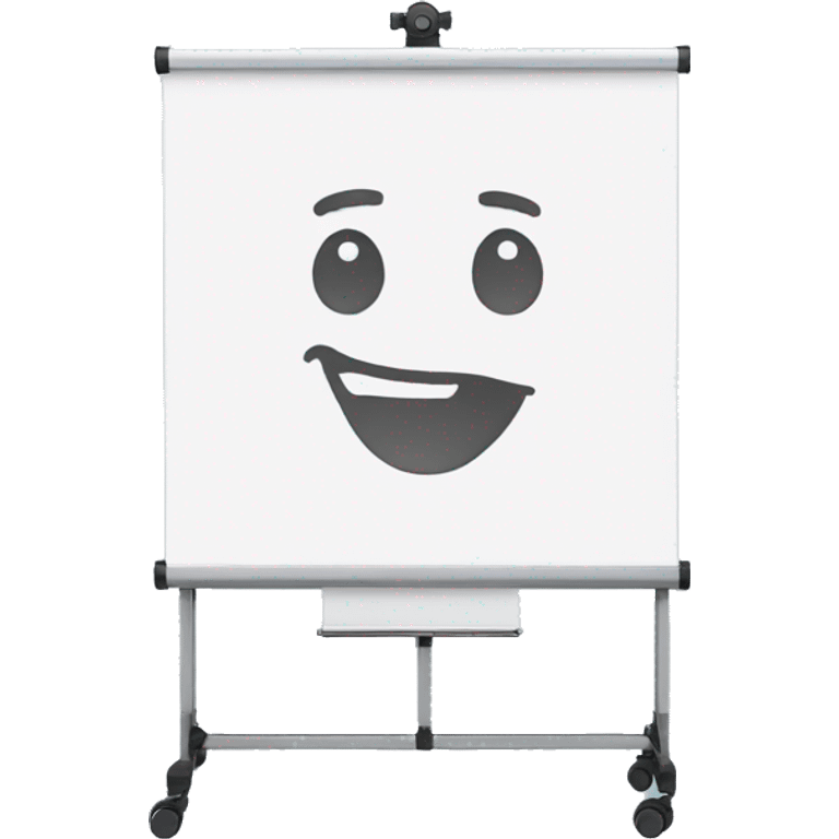 whiteboard on stand with wheels emoji