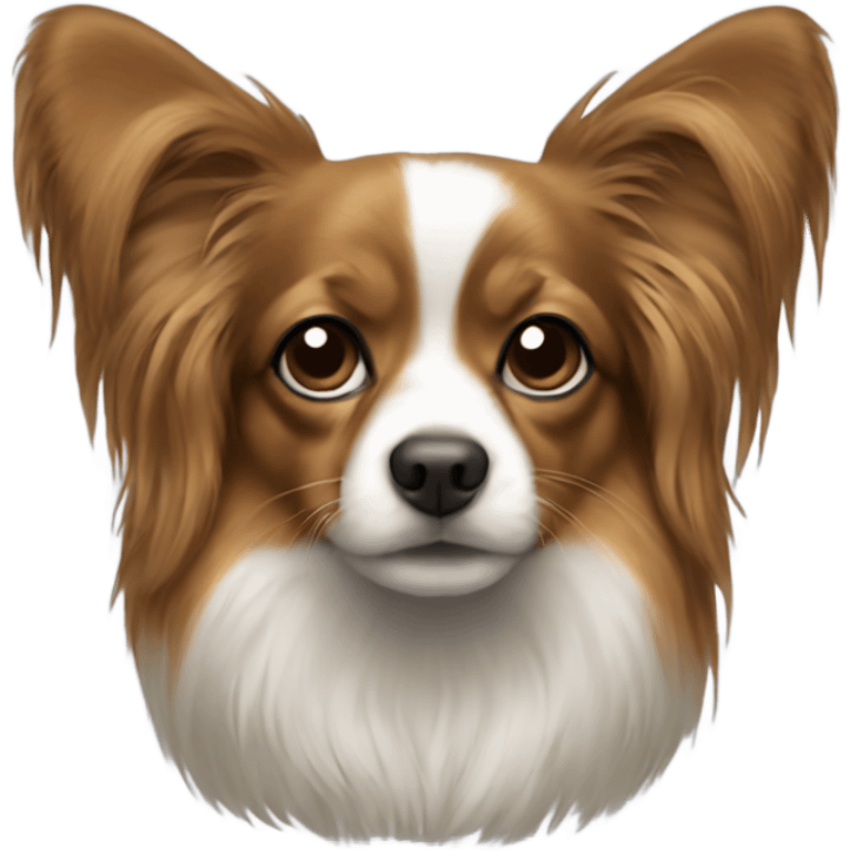 A papillon wearing a hoodie emoji