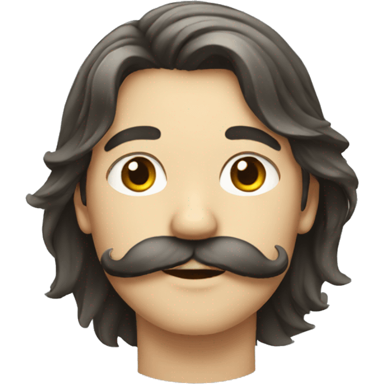 Boy with long hair and moustache emoji