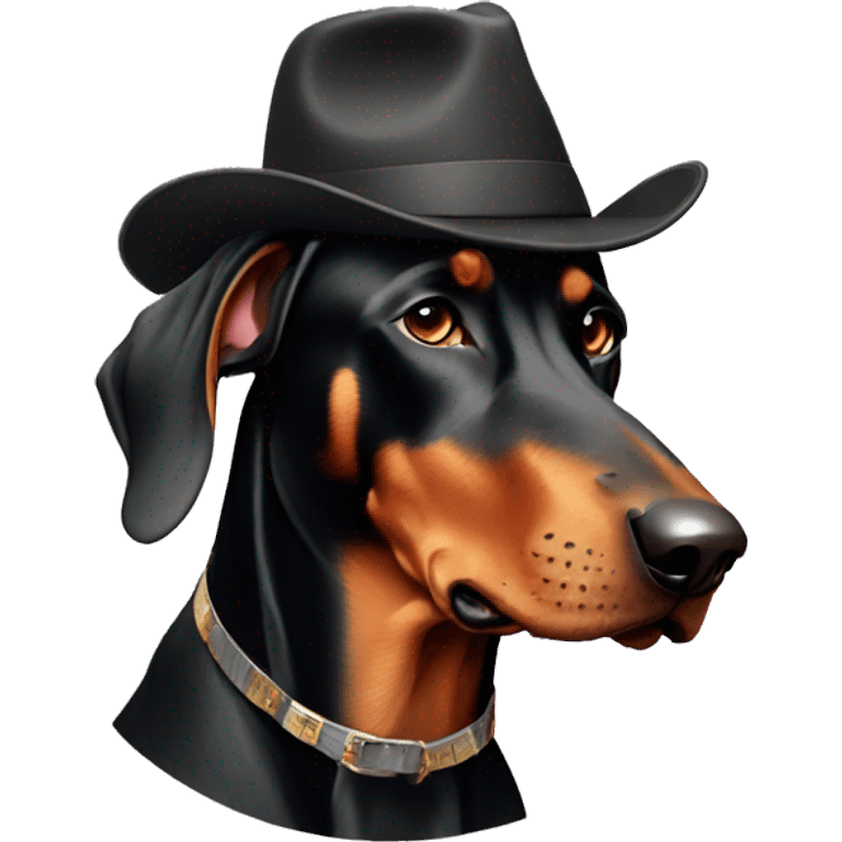 Doberman with hat emoji