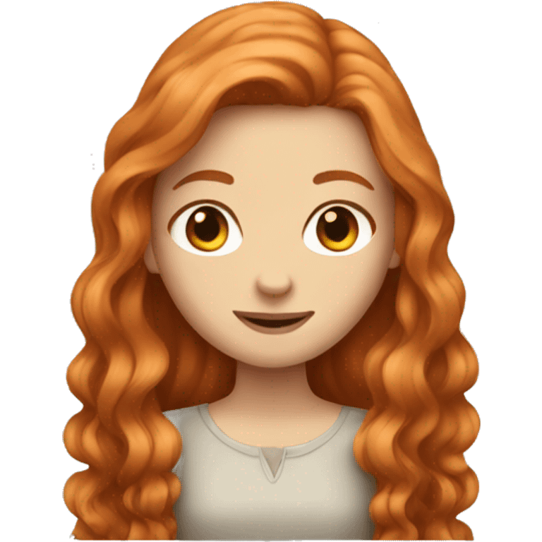 Beautiful girl with long ginger hair  emoji