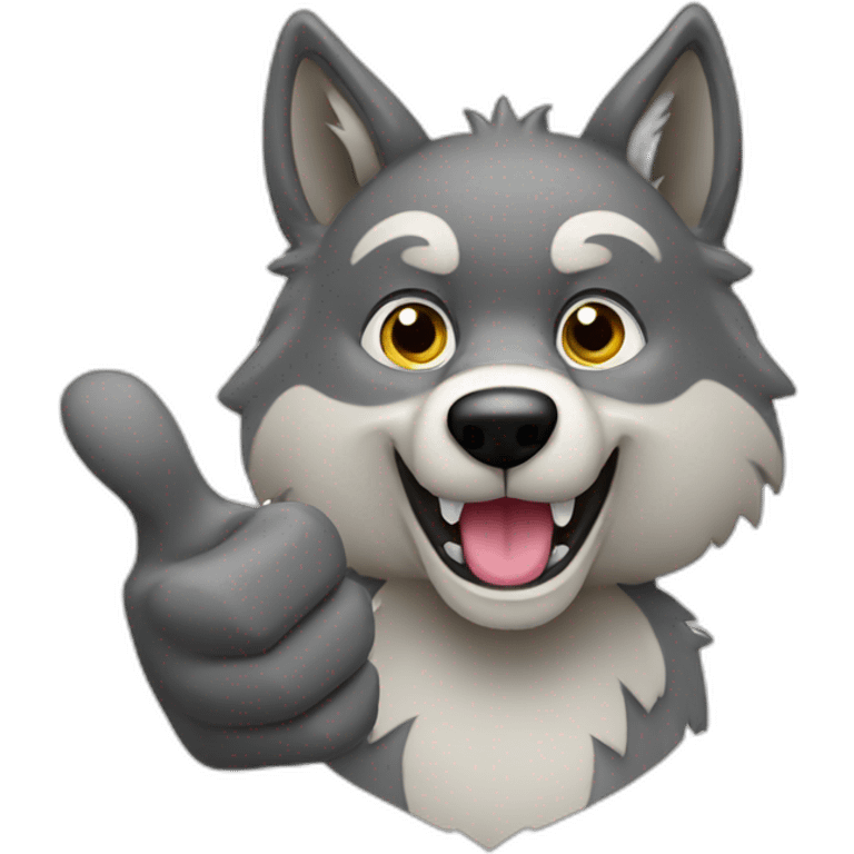 wolf doing a thumbs up emoji