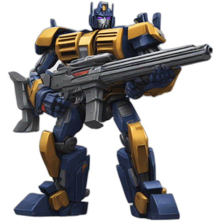 Transformers with big gun emoji