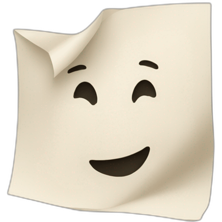 a realistic emoji of a sheet of paper with the bottom right corner folded emoji