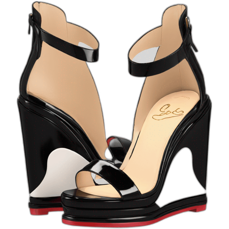 WEDGE LOUBOUTIN black PATENT emoji