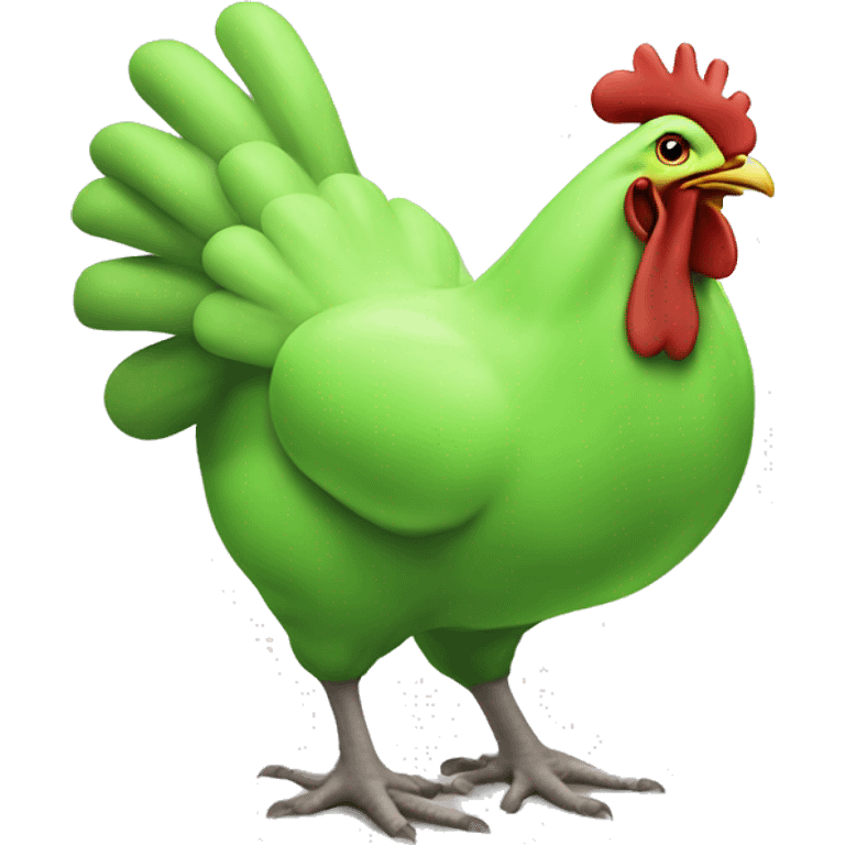 Chicken farting green gas emoji