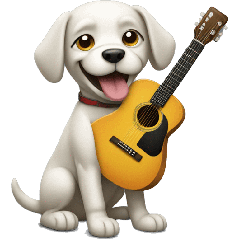 dog playing guitar emoji