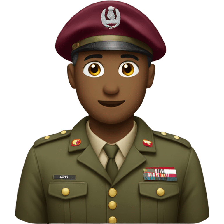 Saluting Soldier with maroon beret  emoji