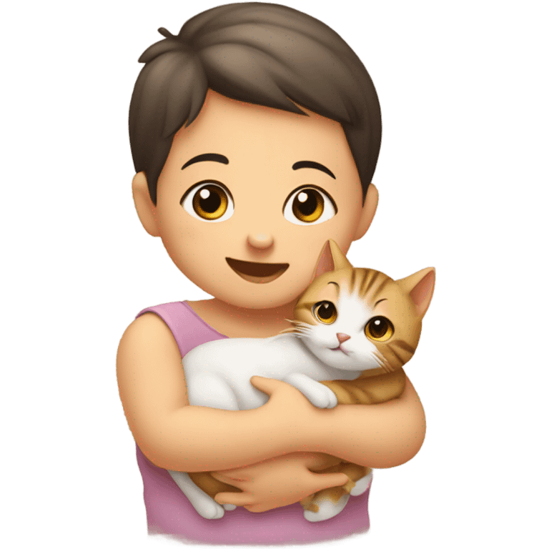 Baby holding cat emoji