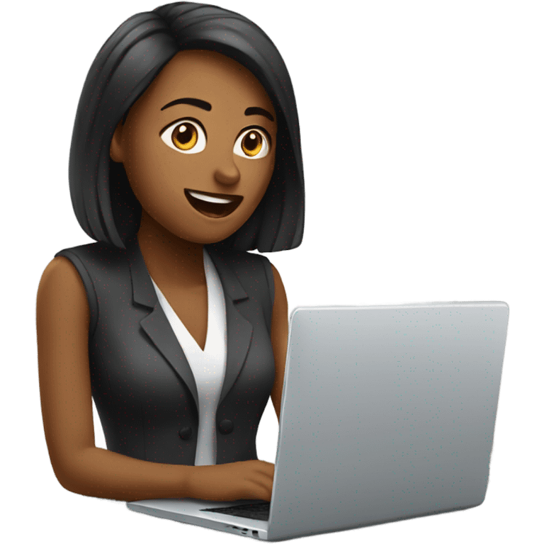 Woman speak in laptop  emoji