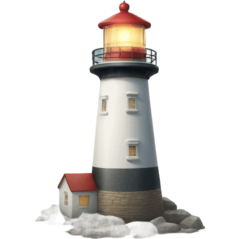 Lighthouse on beach emoji