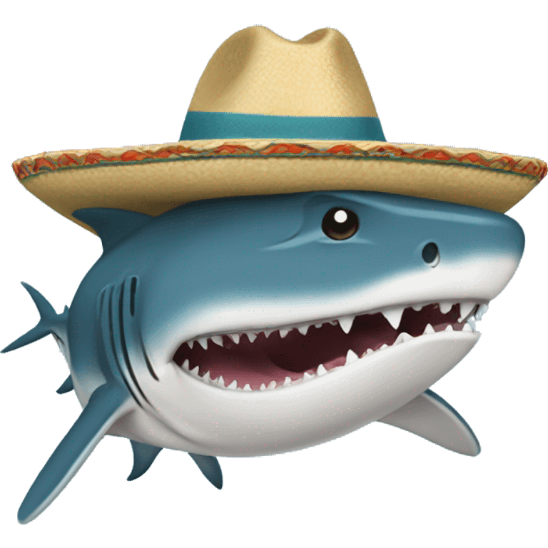 Tiburón con sombrero y capa azu emoji