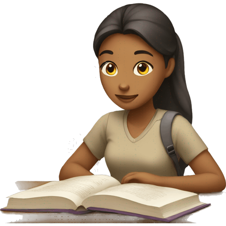 girl with book studying emoji