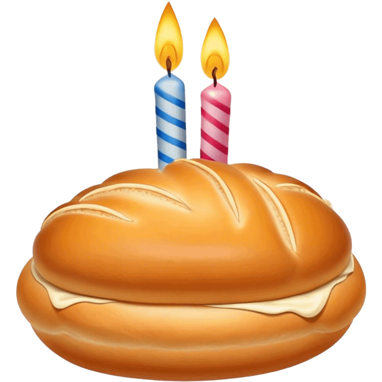 Russian pirozhki with birthday candle emoji