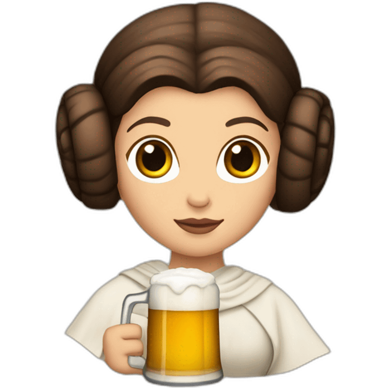 princess leia with a Beer jar emoji