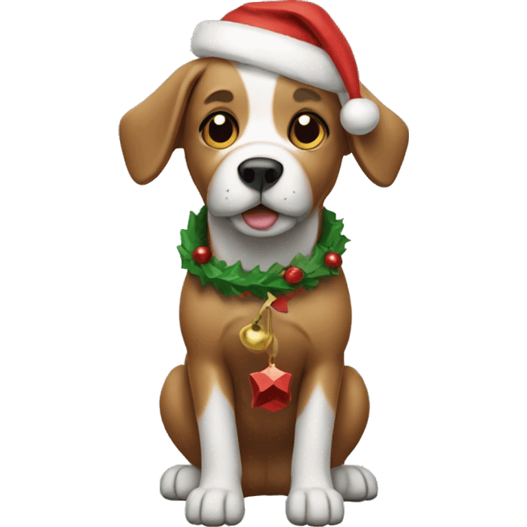 Christmas dog emoji