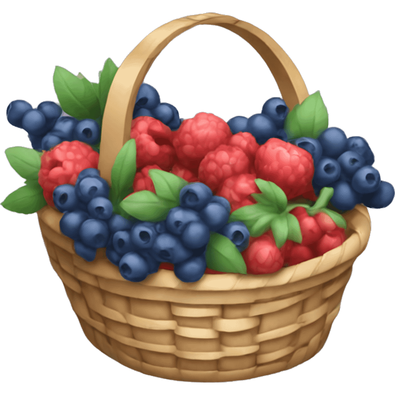 A little basket filled with berries or flowers. emoji