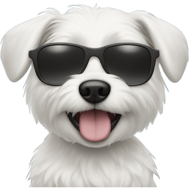 White dog with sunglasses emoji