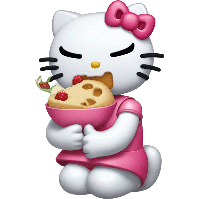 Hello kitty eating emoji