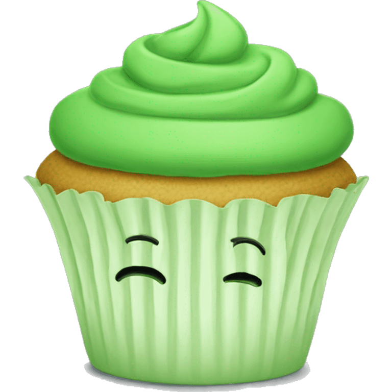 Sad green cupcake emoji