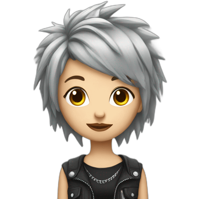 Gray hair punk girl emoji