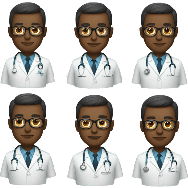 A doctor with glasses emoji