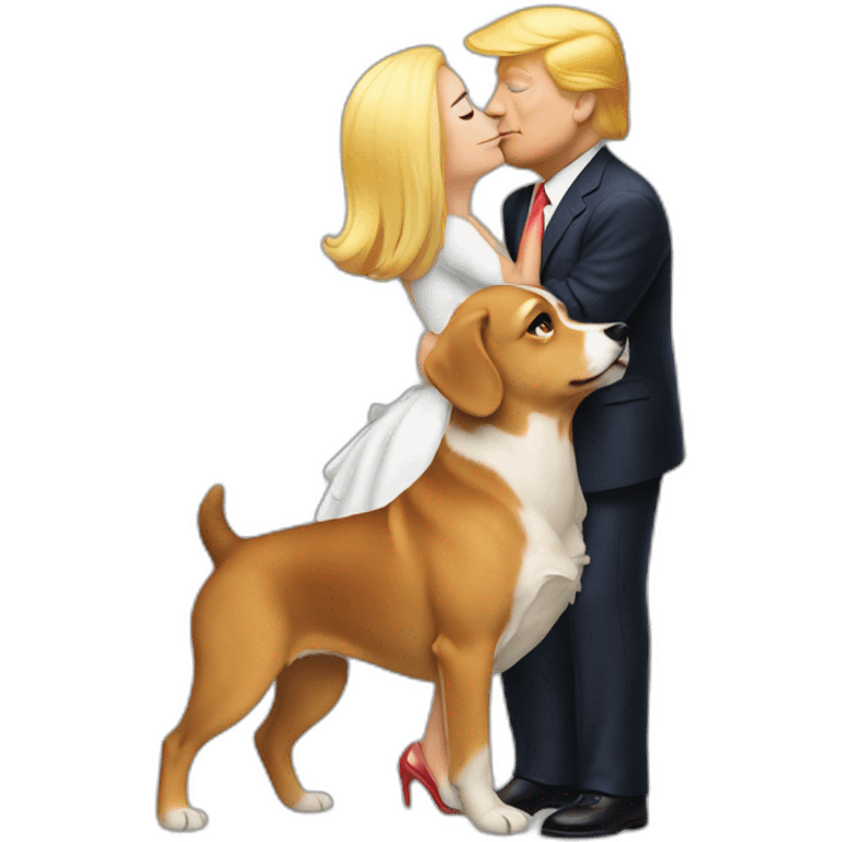 trump kissing a dog emoji