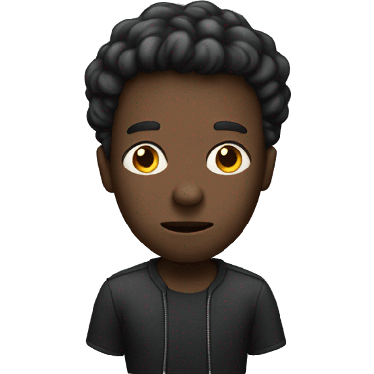 A dude black shaking his head  emoji