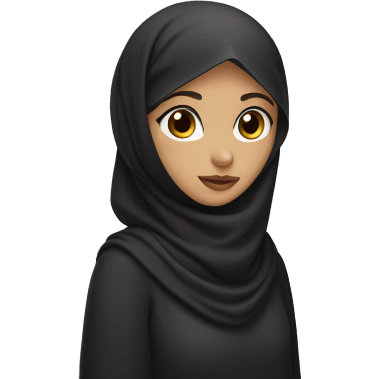 girl wearing niqab and hijab, eyebrows covered emoji