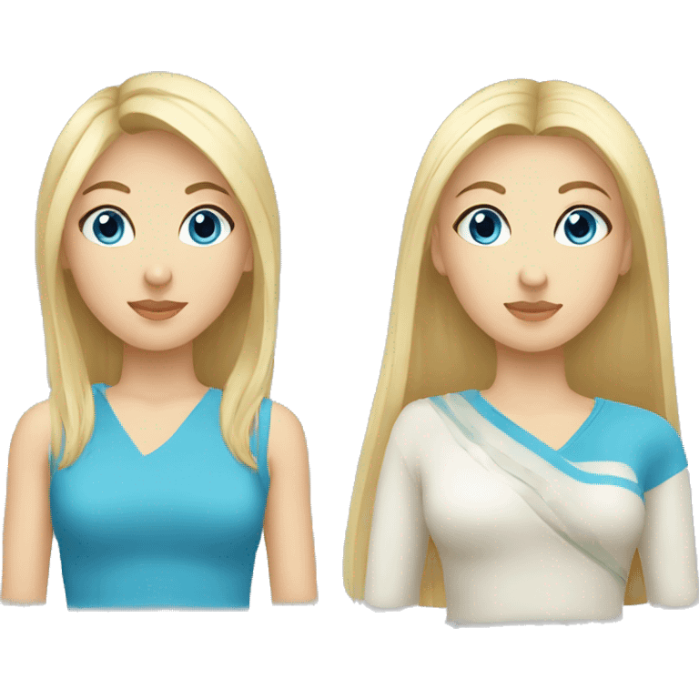 turkic girl and blonde blue eye girl emoji