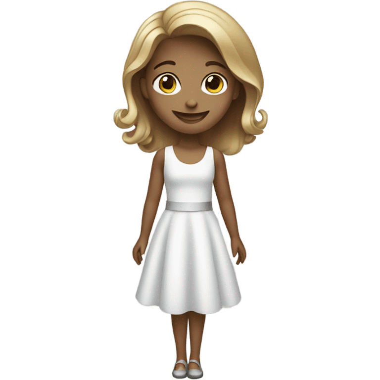 smiling girl in elegant dress emoji