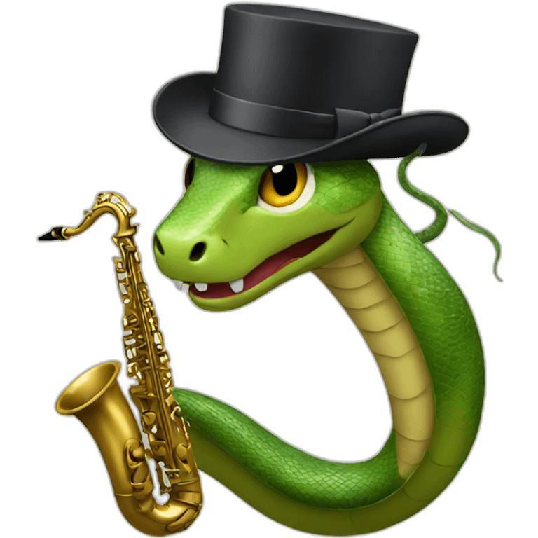 snake with hat playing sax emoji