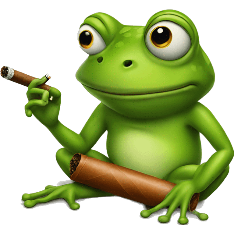 Frog with cigar  emoji