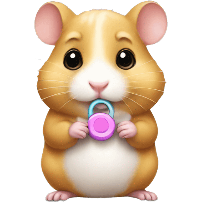 Hamster with a pacifier emoji