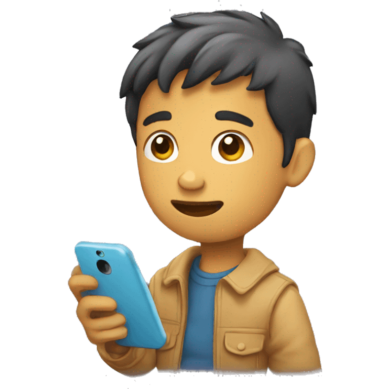 Boy with phone in hand emoji