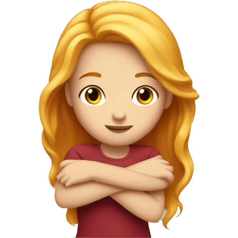 Blonde girl with red hair girl hugging  emoji