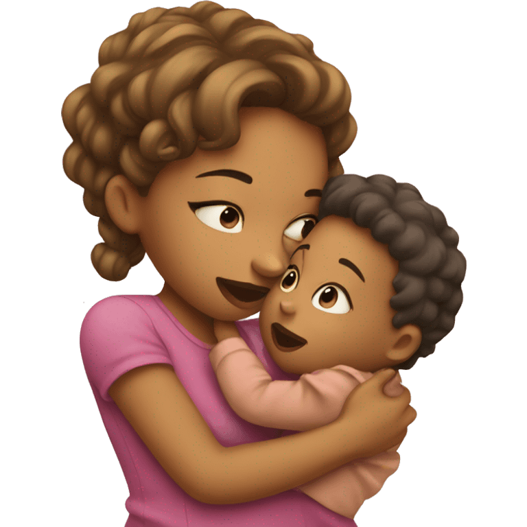 Girl kissing a baby  emoji