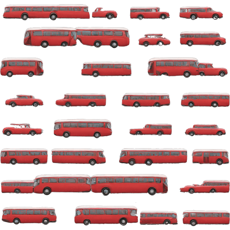 Red Bus facing sideways emoji