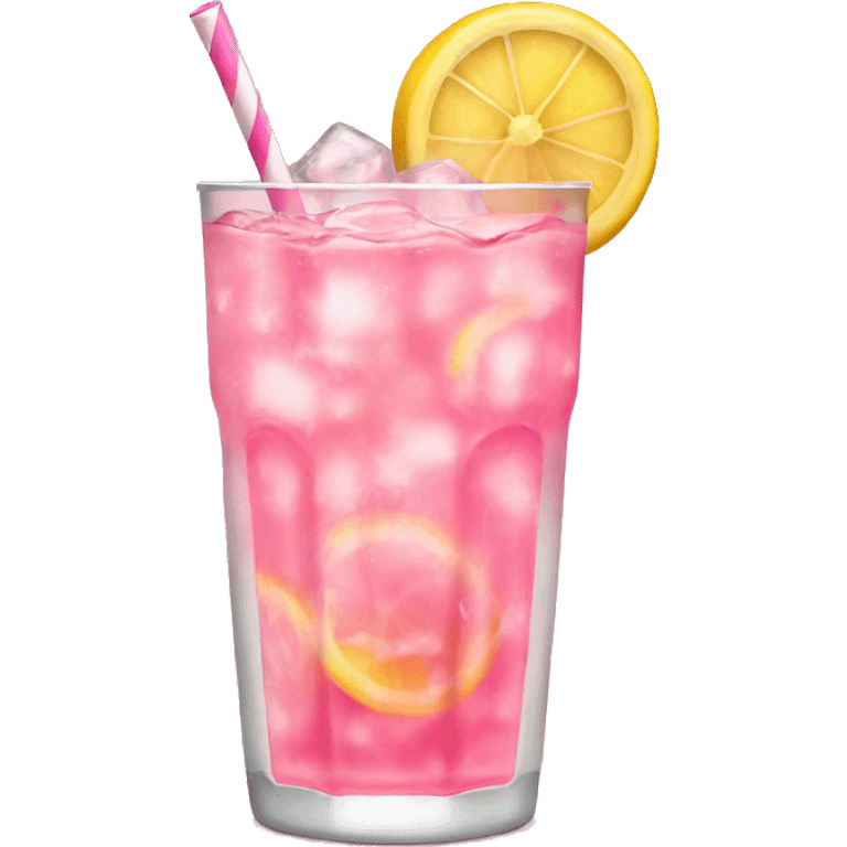 Pink lemonade with ice  emoji