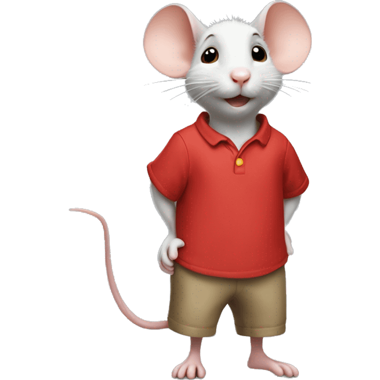 stuart little  mouse wearing a red shirt emoji