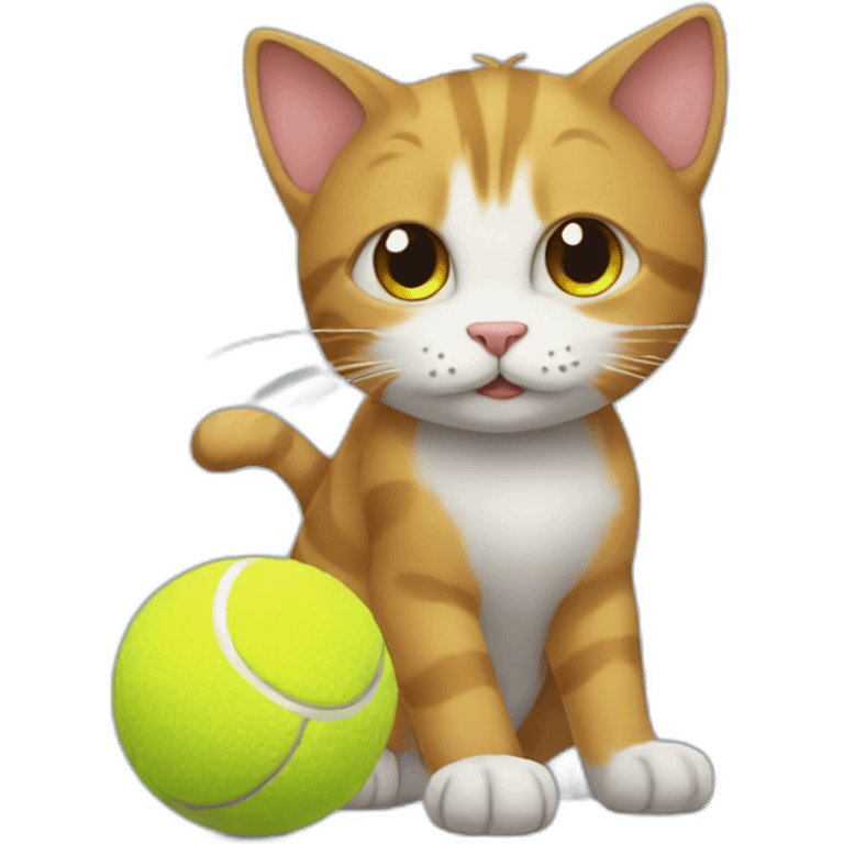 cat playing with tennis ball emoji