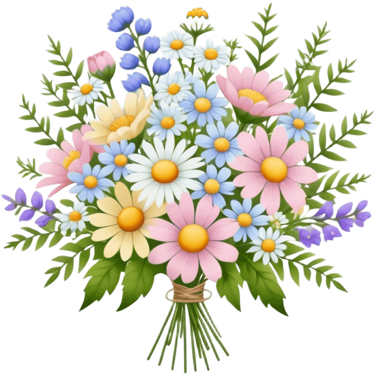 Pastel bouquet with wild flowers emoji