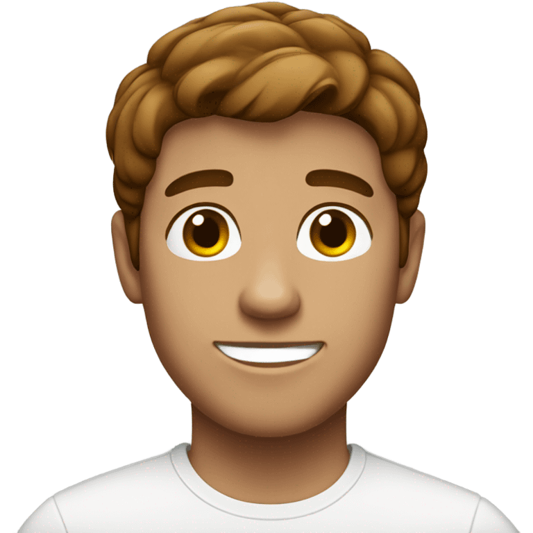 brown-haired male in white shirt emoji