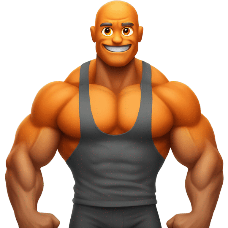 Very muscular orange fruit man emoji